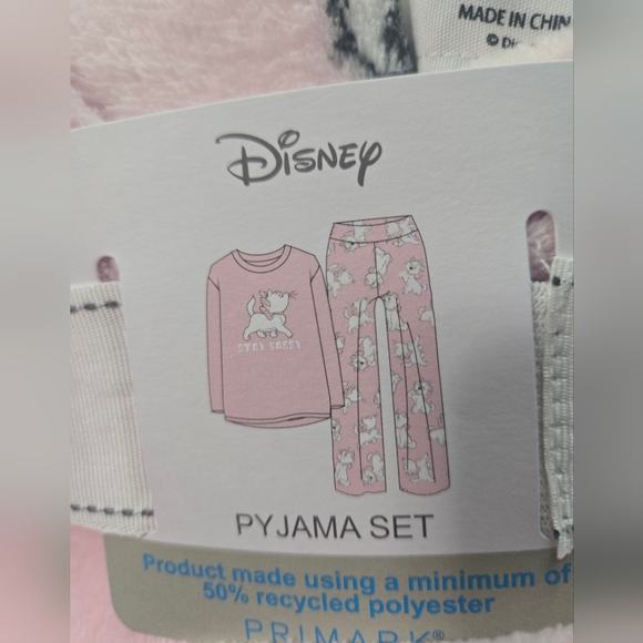 Disney Pink Marie Graphic Pajama Set Primark STAY SASSY - Picture 2 of 4